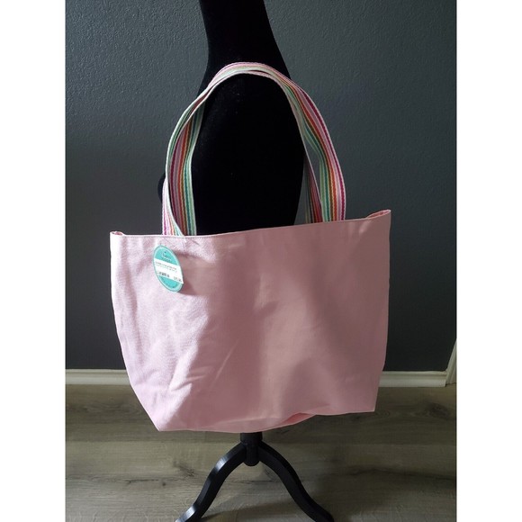 New With Tags Pink Colorful Canvas Tote Bag Jadelynn Brooke OH What Fun Holiday - Picture 9 of 10